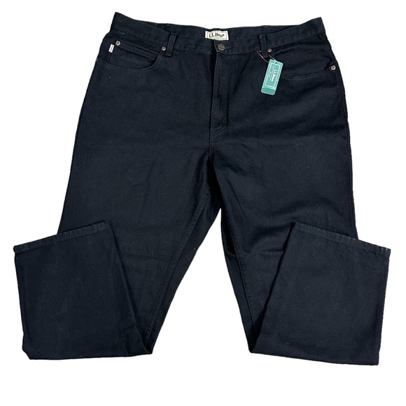 Men's L.L. Bean 40 x 29 Pants Black Jeans Straight Classic Fit Cotton Denim NWT - Picture 3 of 11